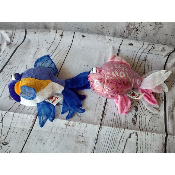 Ganz Lil'Kinz Purple Goldfish And Pink Glitter Fish Plush Stuffed Animal Fish - Picture 4 of 6